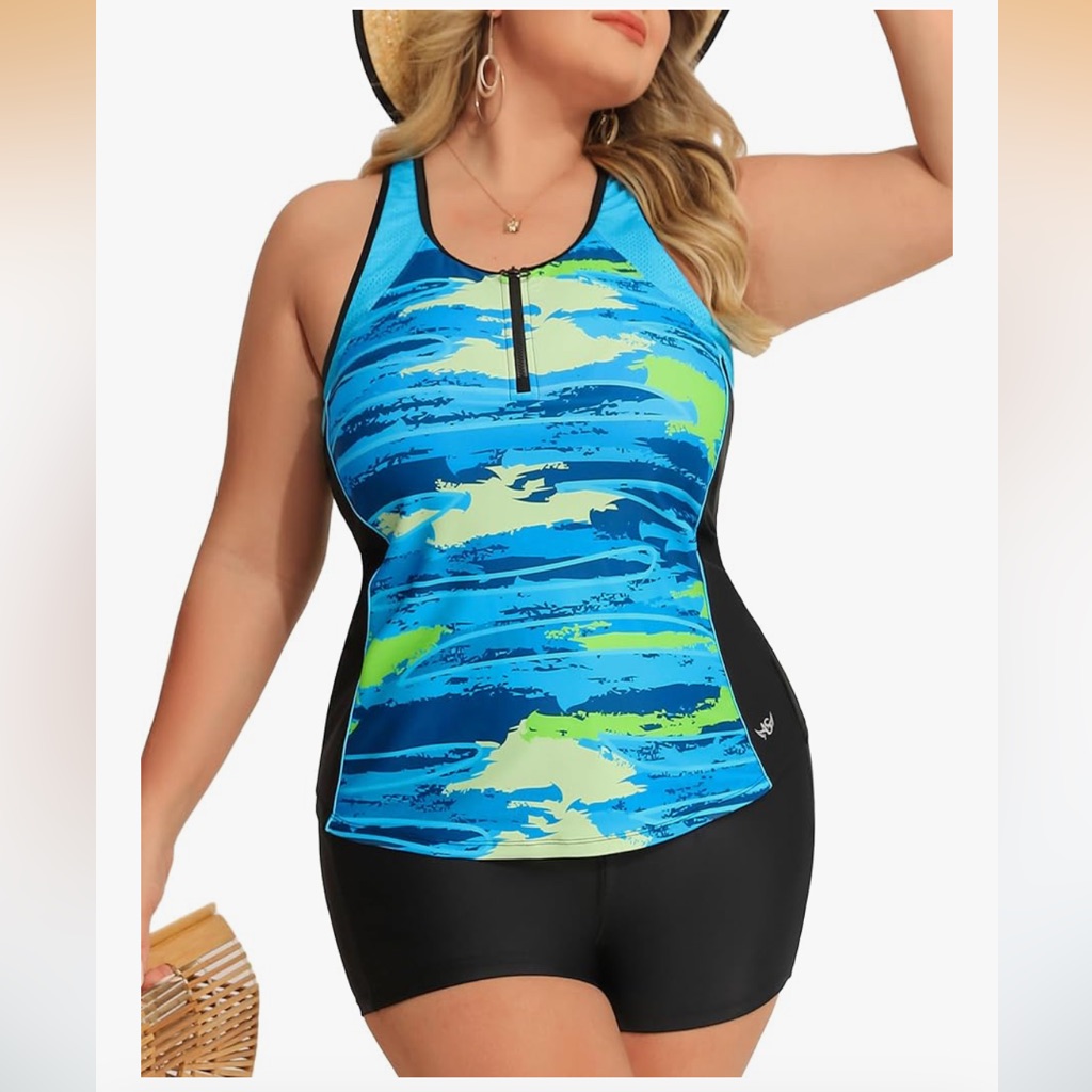Angel Season Plus Size Tankini For Women Swim Top Only Tummy Control. Size 3xl